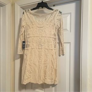 Express Cream Embroidered Dress Size XS NWT